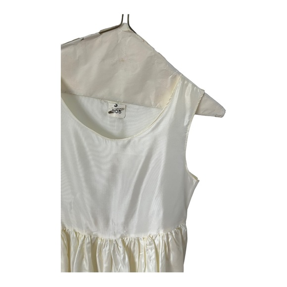 VTG First Holy Communion Dress Cream Lace 3 Piece 80s 90s Dress Slip Scarf READ - Picture 11 of 16